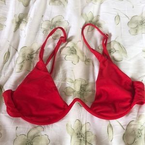 Red “V wire” bikini top